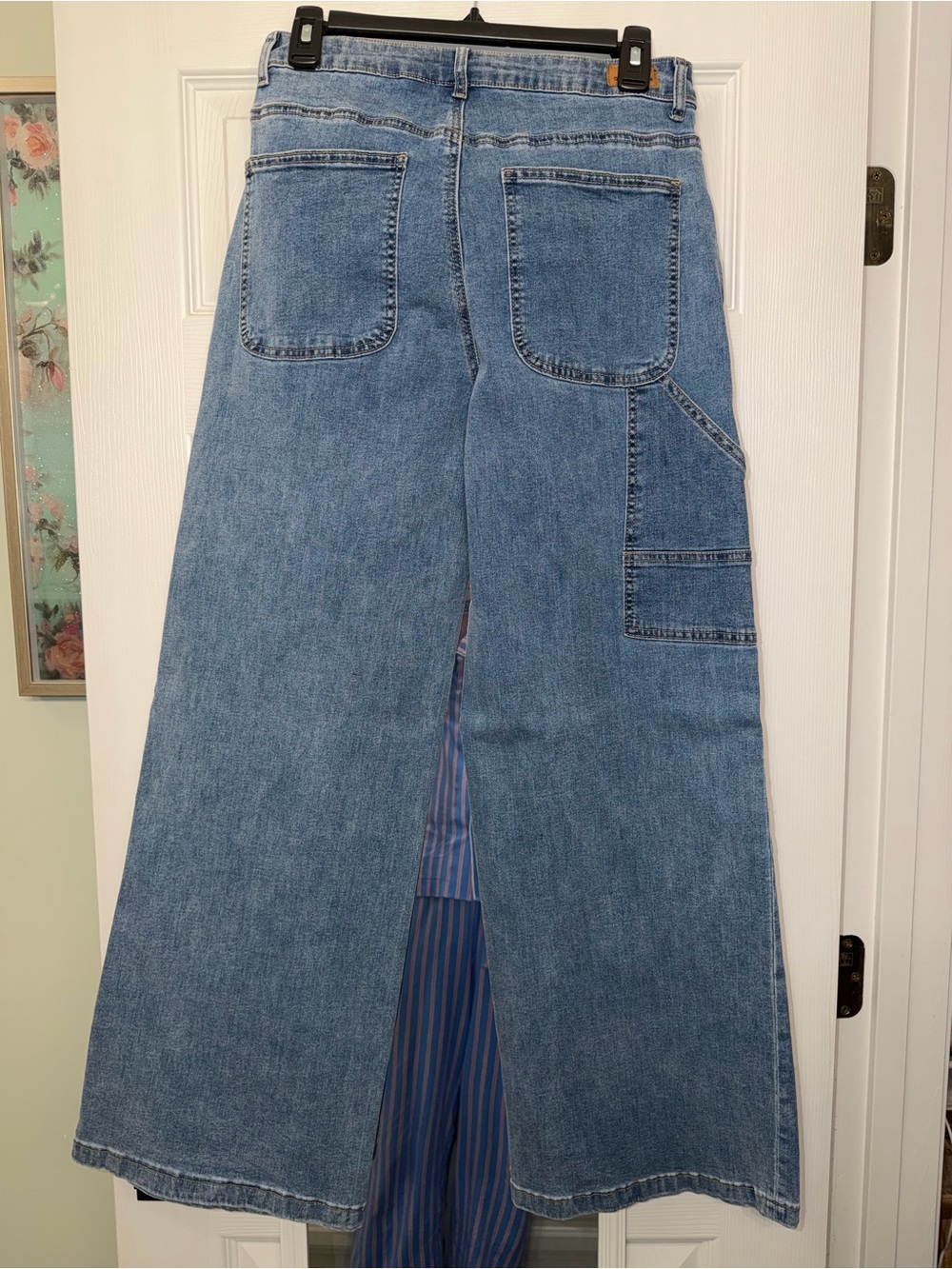 Gemma Rae Women's Blue Star-Appliqué Wide-Leg Jeans - Picture 4 of 5